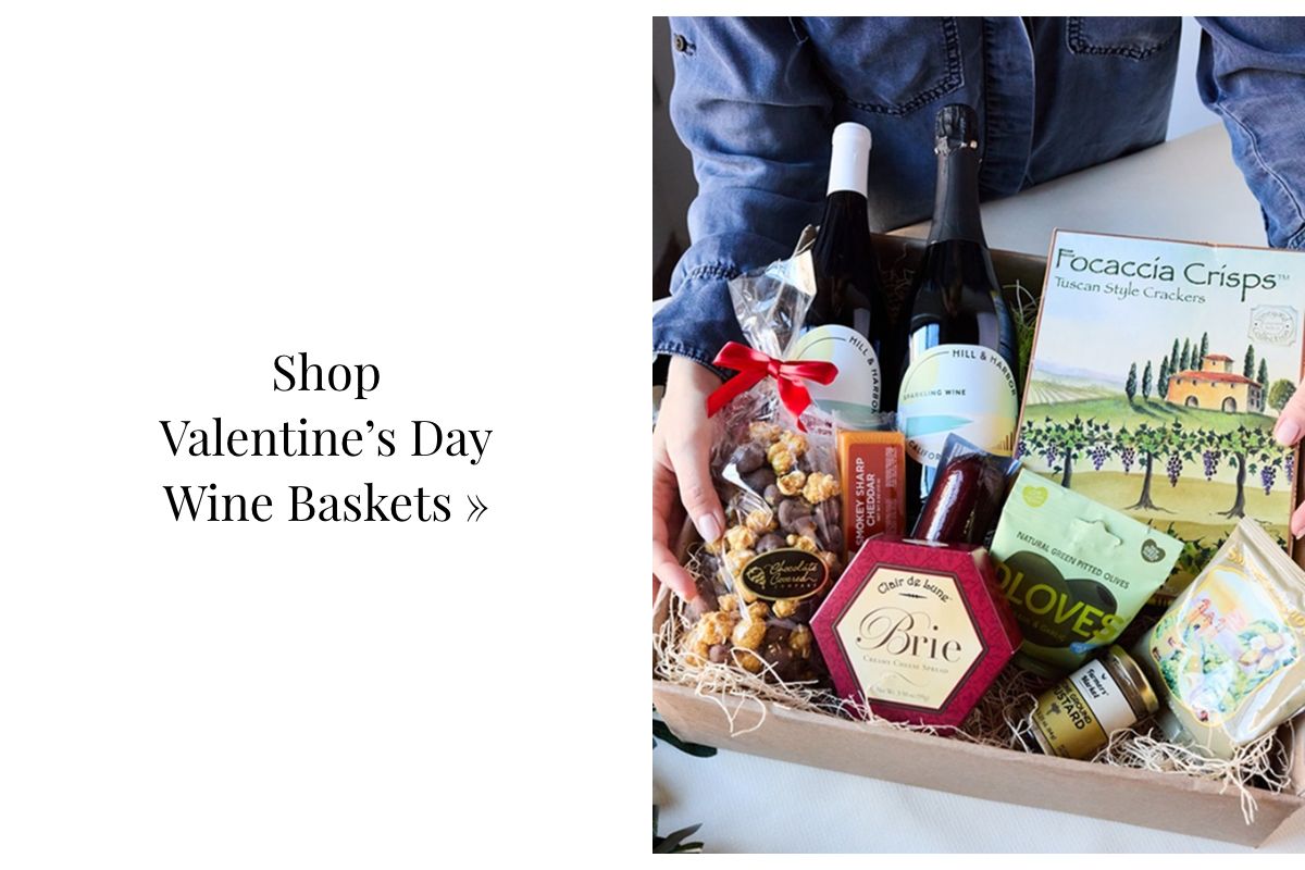 Shop Valentine's Day Wine Gift Baskets »